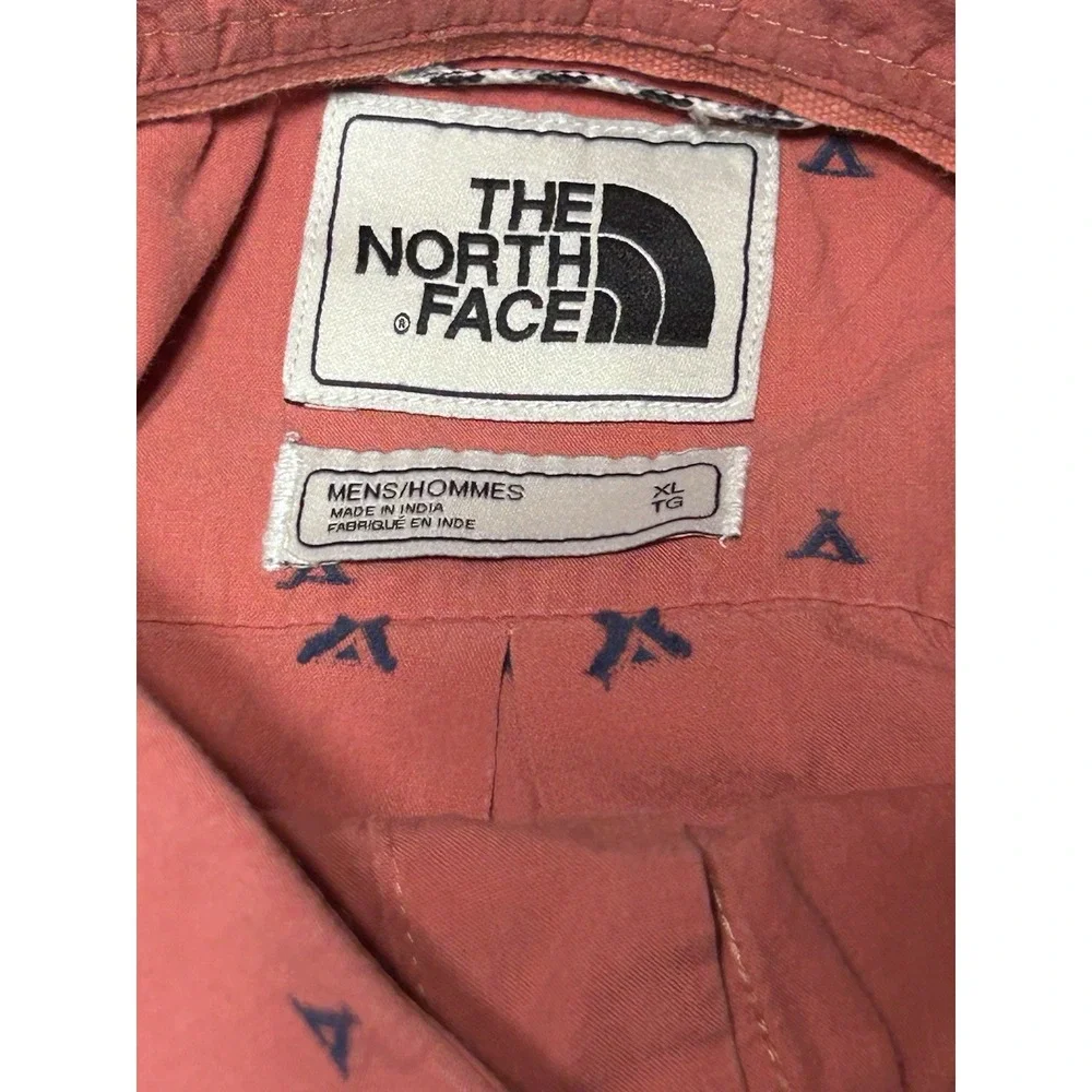 THE NORTH FACE Bayhail Jacquard Button Up Mens XL Teepee Clay Red EUC